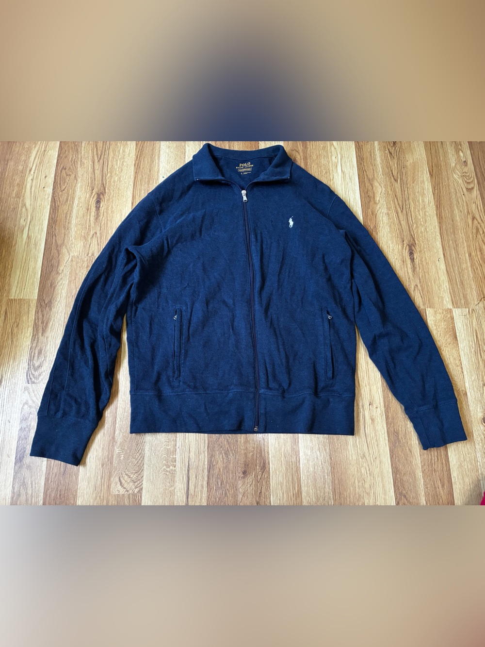 Polo by Ralph Lauren Navy Full-Zip Knit Sweater